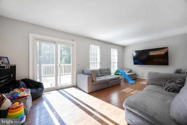 living room featuring hardwood / wood-style floors