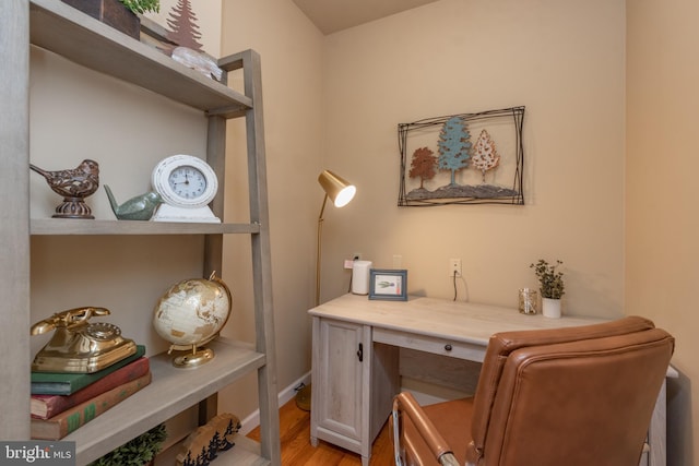 office featuring light hardwood / wood-style flooring