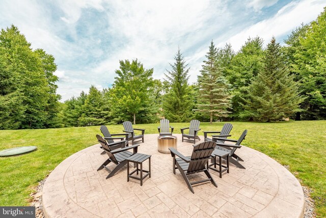 428 Pinnacle Dr, Swanton, MD 21561 - view of patio with a fire pit