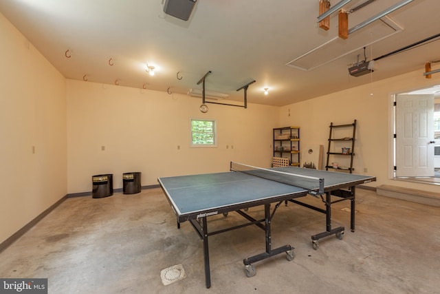 playroom with concrete floors