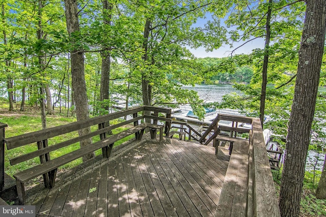 428 Pinnacle Dr, Swanton, MD 21561 - wooden terrace with a water view