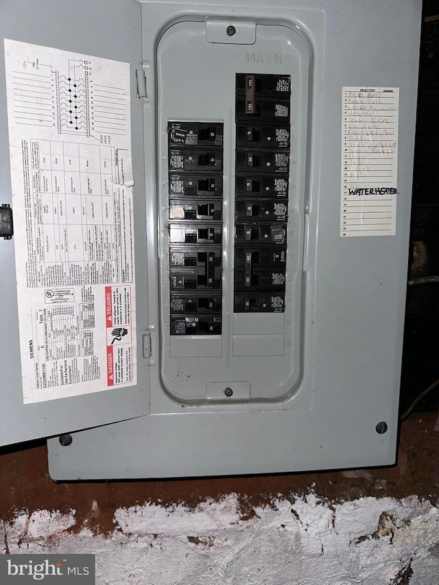 utility room featuring electric panel