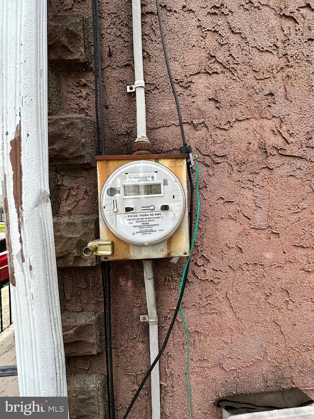 exterior details with electric meter