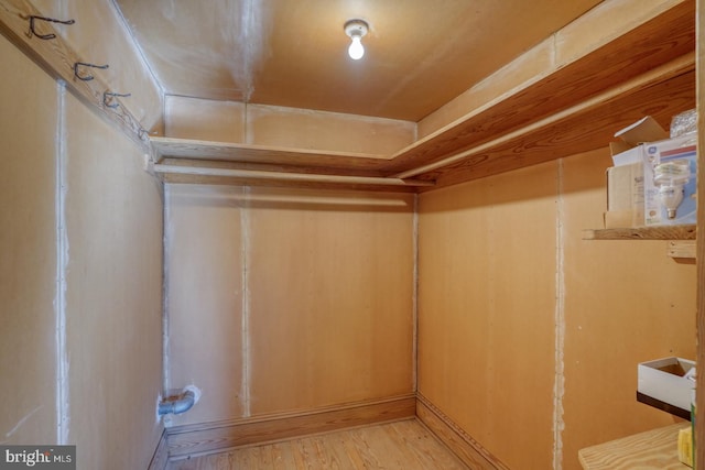 walk in closet with hardwood / wood-style floors