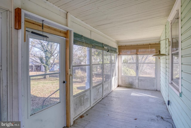 view of unfurnished sunroom