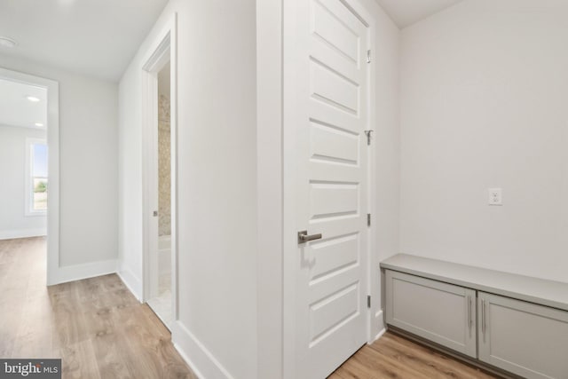 hall featuring light hardwood / wood-style floors