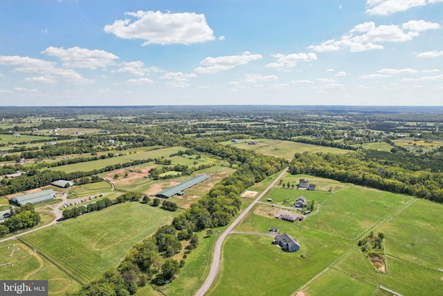 bird's eye view featuring a rural view