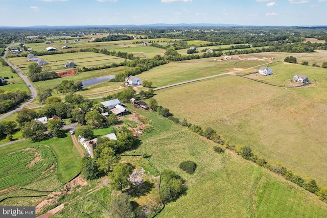 aerial view with a rural view