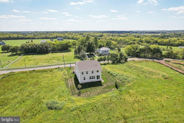 aerial view with a rural view