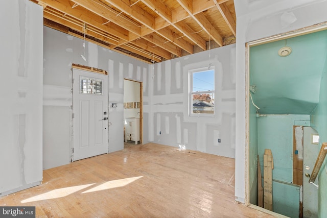 foyer entrance featuring wood finished floors