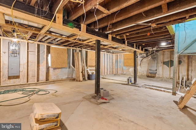 view of unfinished below grade area