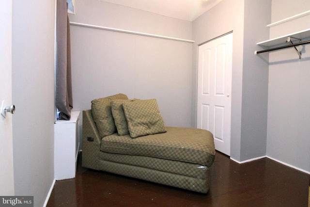 living area featuring dark hardwood / wood-style floors