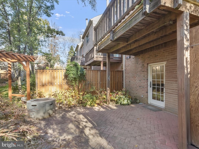 view of patio / terrace featuring a pergola