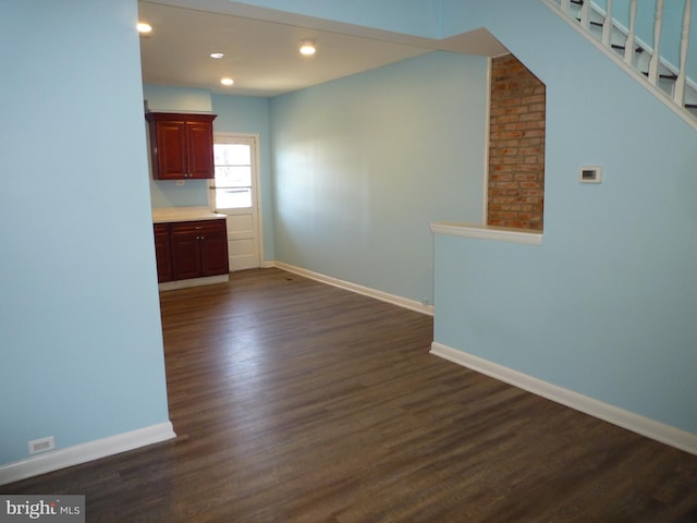 interior space featuring dark hardwood / wood-style flooring