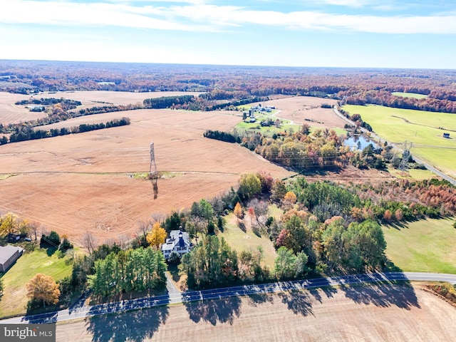 bird's eye view with a rural view