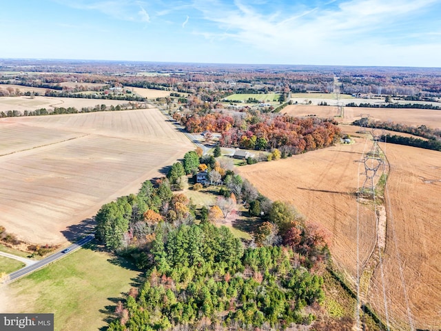 aerial view with a rural view