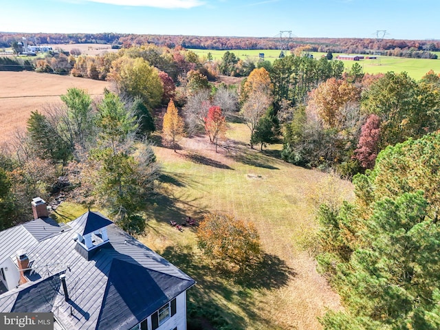 bird's eye view with a rural view