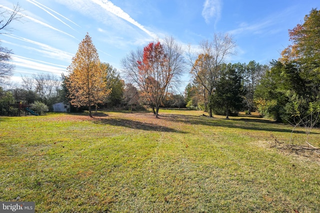 view of yard featuring a playground