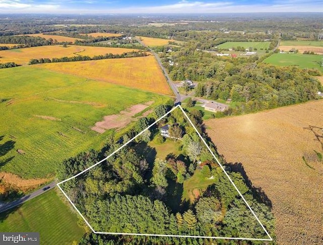 aerial view with a rural view