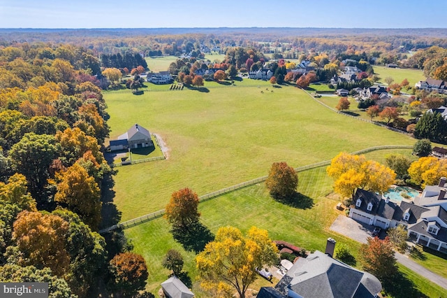 birds eye view of property with a residential view