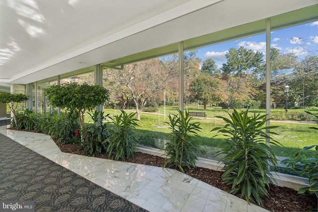 view of unfurnished sunroom