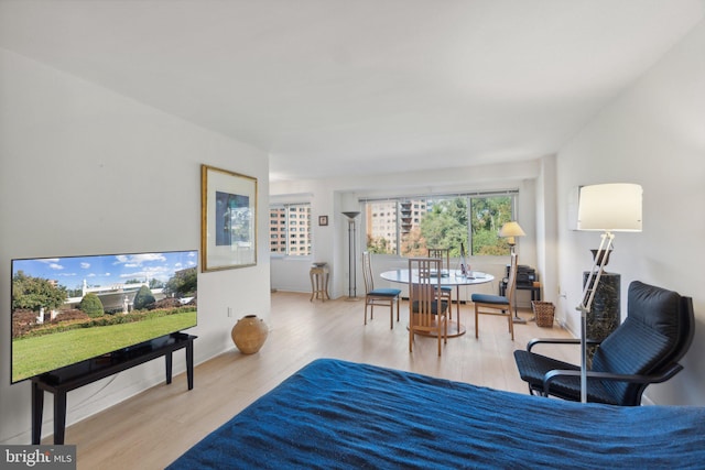 bedroom featuring light hardwood / wood-style flooring