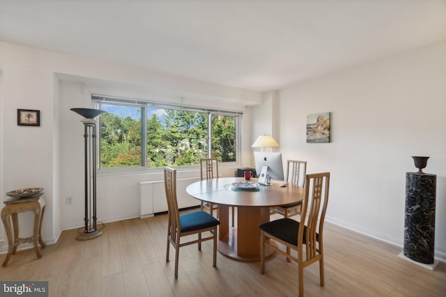 dining room with light hardwood / wood-style flooring