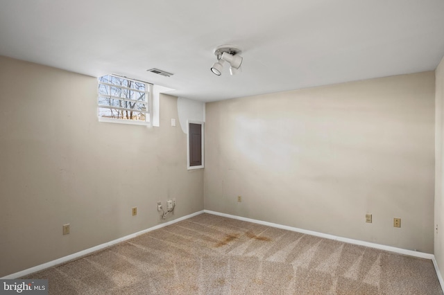 basement featuring carpet floors