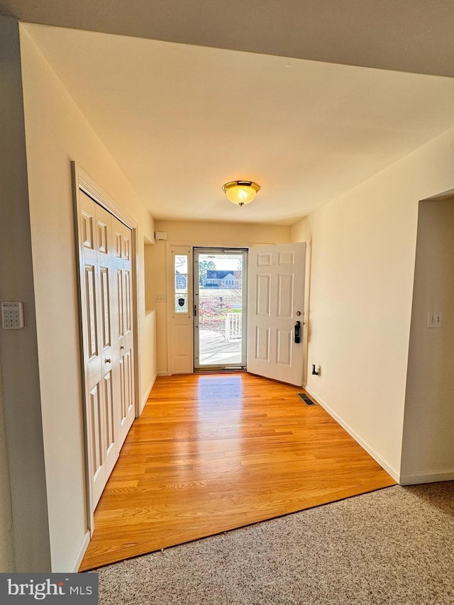 entrance foyer featuring wood-type flooring