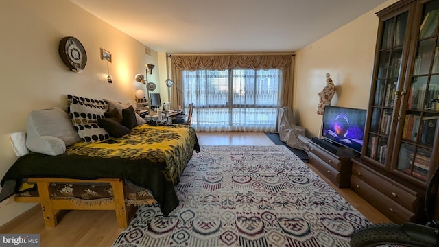 living room with hardwood / wood-style flooring