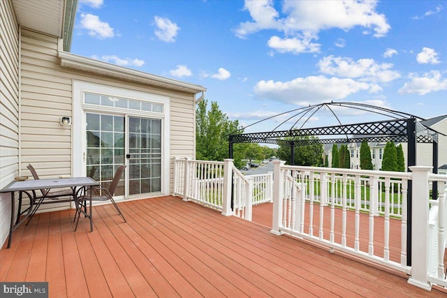 deck with a gazebo