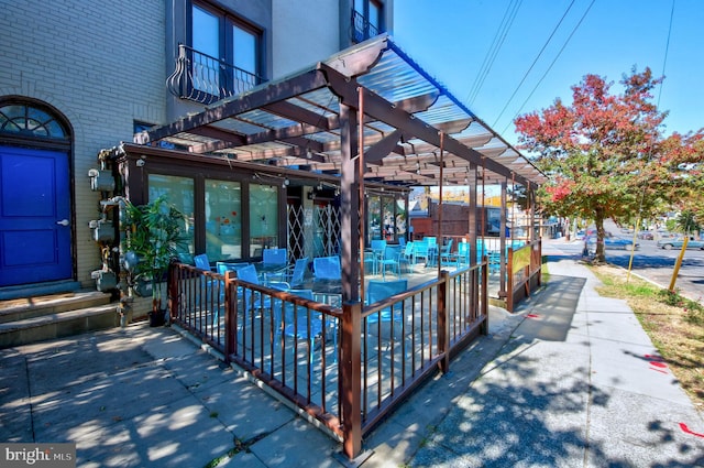 view of patio with a pergola