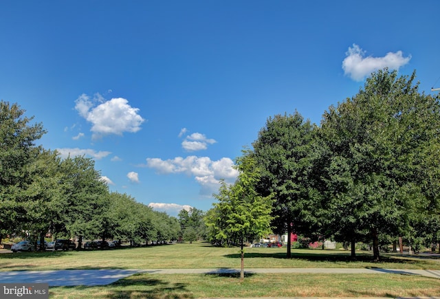 view of home's community featuring a lawn