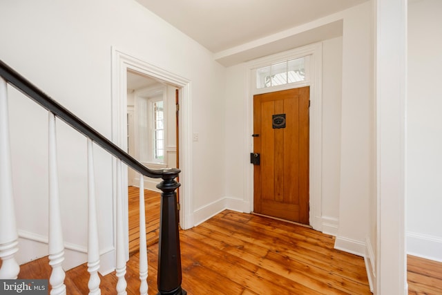 foyer entrance featuring light hardwood / wood-style floors