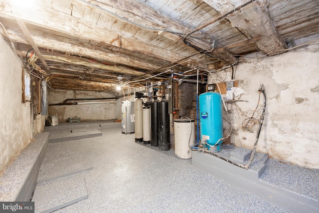 basement with gas water heater