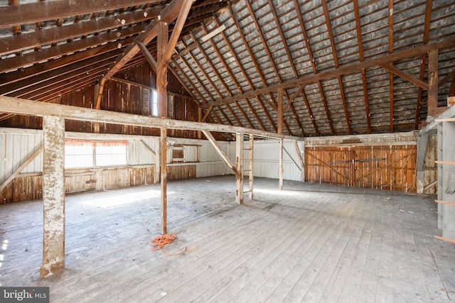 view of unfinished attic