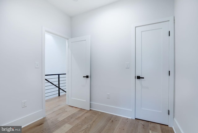 interior space with light hardwood / wood-style flooring