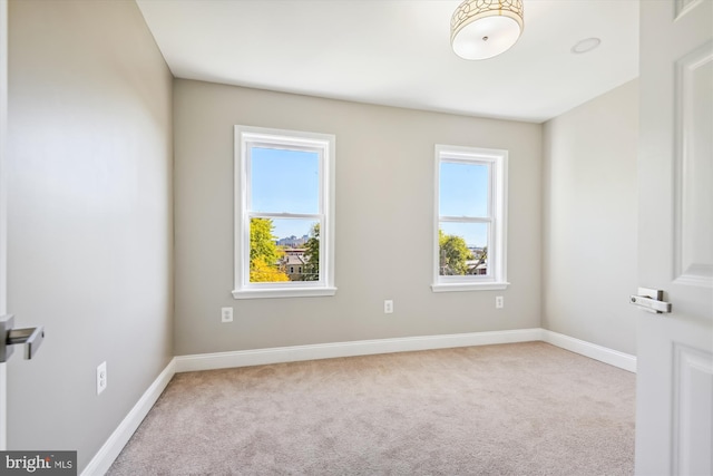 empty room featuring light carpet and a healthy amount of sunlight