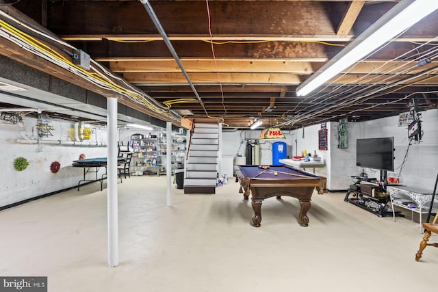 basement with billiards