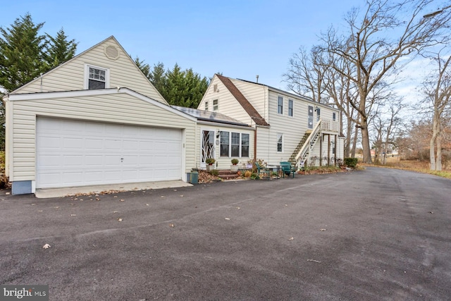 view of property featuring a garage