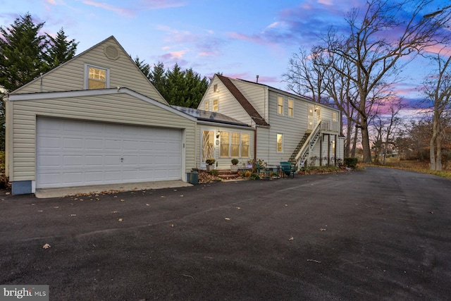 front facade with a garage