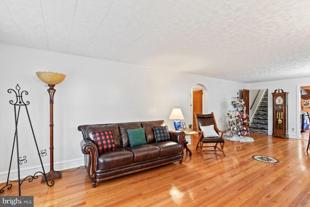 living room featuring hardwood / wood-style flooring