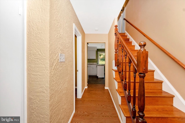 hallway featuring light wood-type flooring