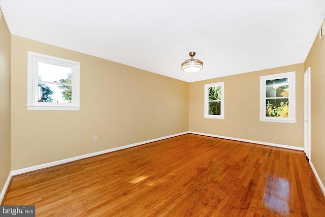 empty room featuring hardwood / wood-style flooring and plenty of natural light