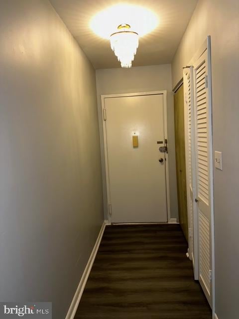 doorway featuring dark hardwood / wood-style flooring