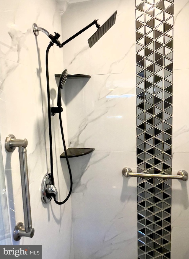 details with tiled shower