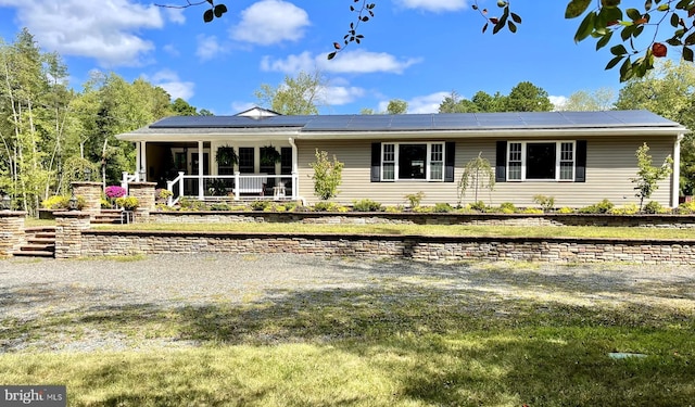 view of front facade featuring covered porch