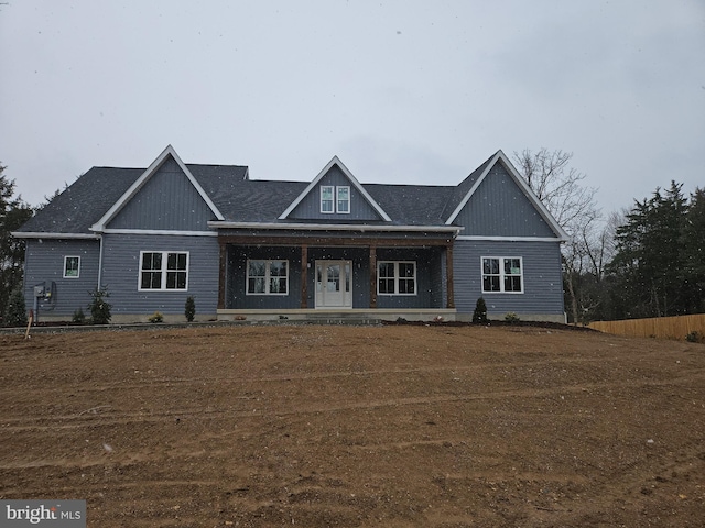 craftsman inspired home with covered porch