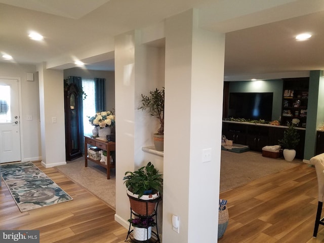 foyer featuring hardwood / wood-style flooring