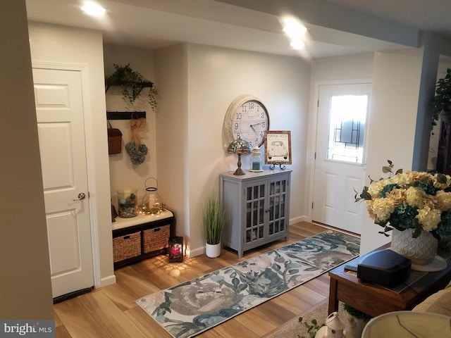 entrance foyer featuring light wood-type flooring